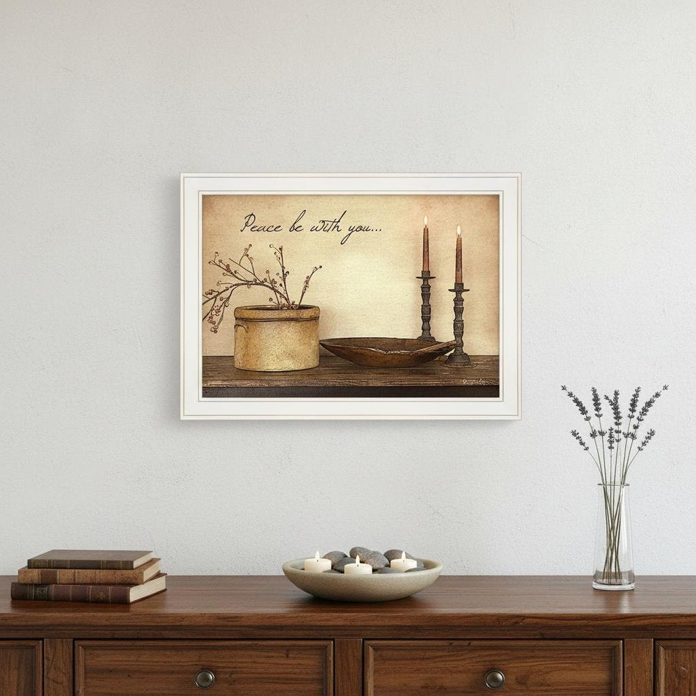Peace Be with You 4 White Framed Print Wall Art — view 4