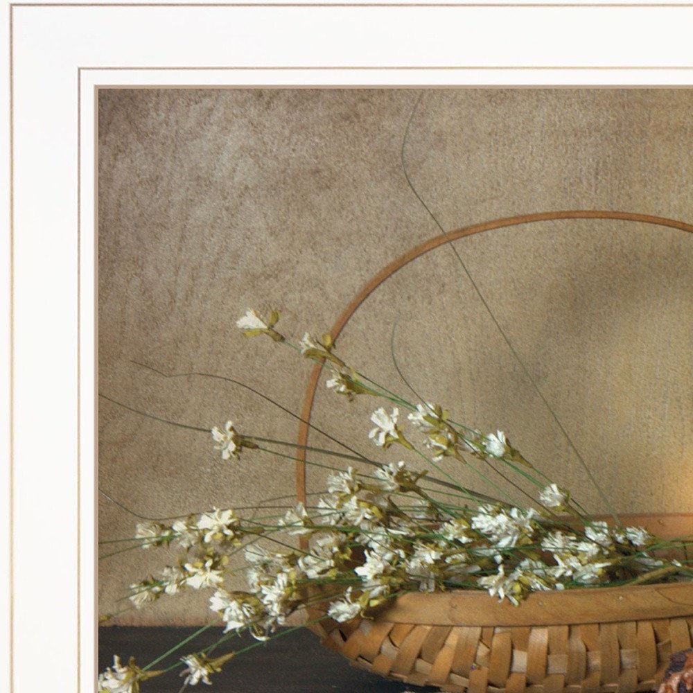Basket of Flowers 1 White Framed Print Wall Art — view 4