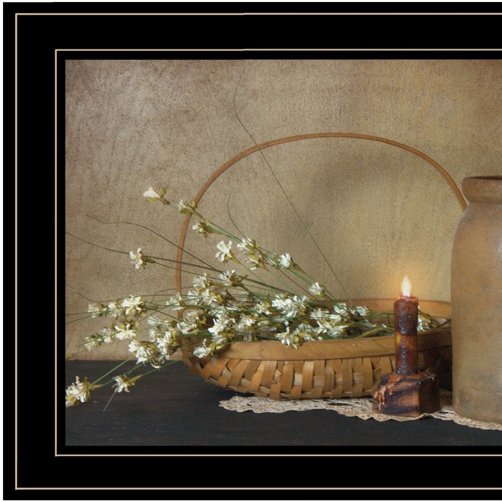 Basket of Flowers 2 Black Framed Print Wall Art — view 3