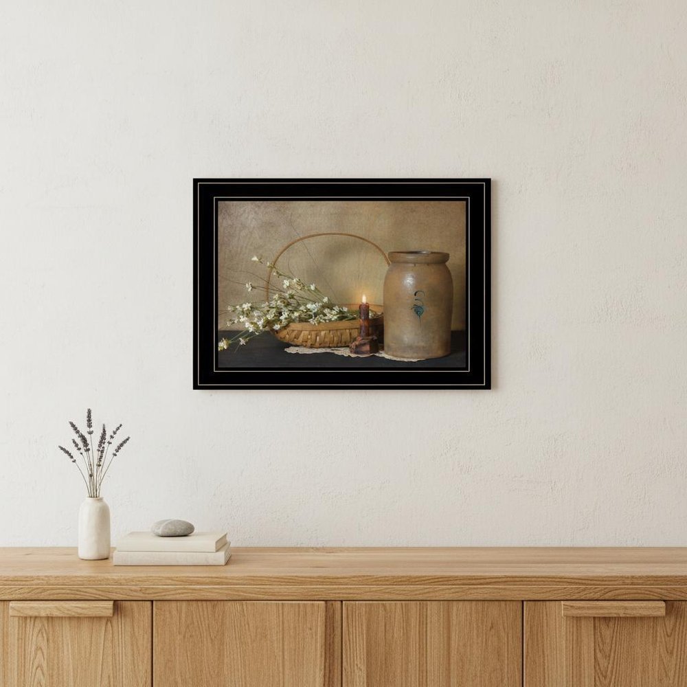 Basket of Flowers 2 Black Framed Print Wall Art — view 5