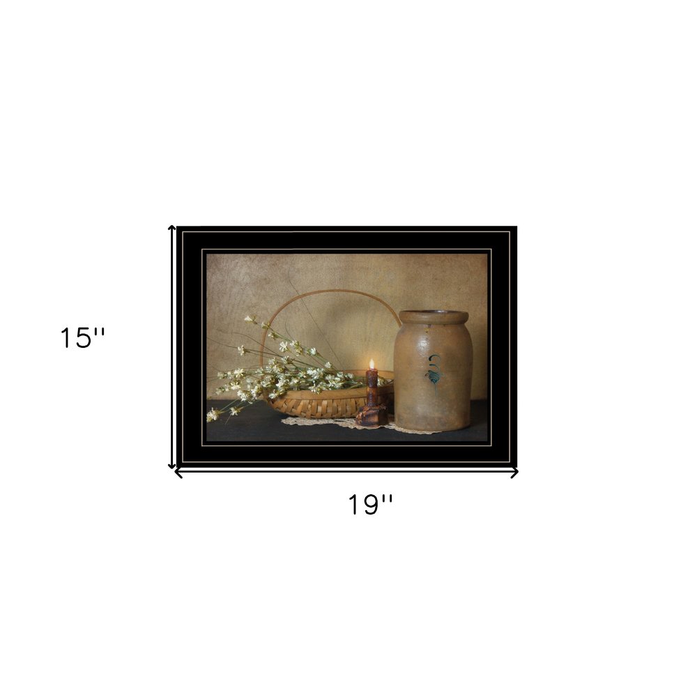 Basket of Flowers 2 Black Framed Print Wall Art — view 4