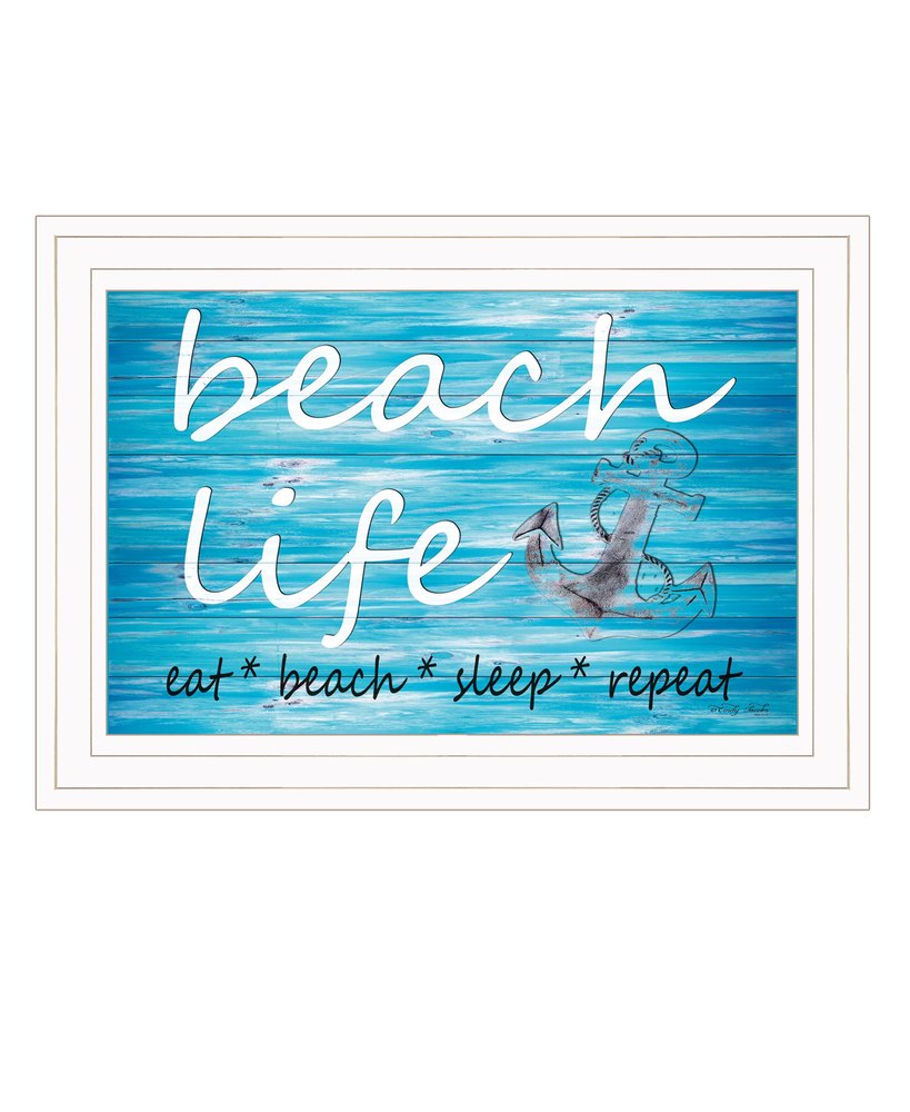 Beach Life 1 White Framed Print Wall Art — view 1