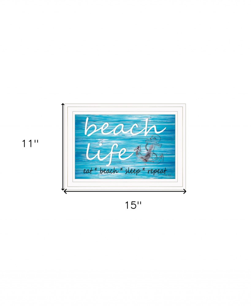 Beach Life 1 White Framed Print Wall Art — view 4