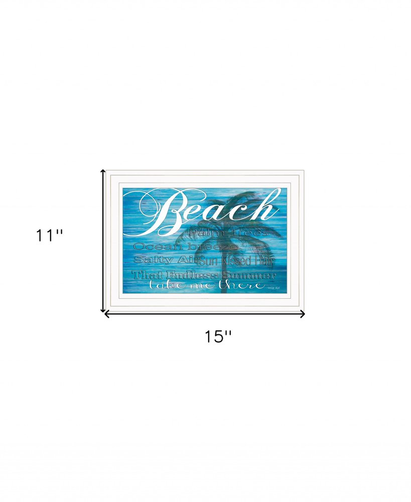 Take Me There Beach White Framed Print Wall Art — view 4