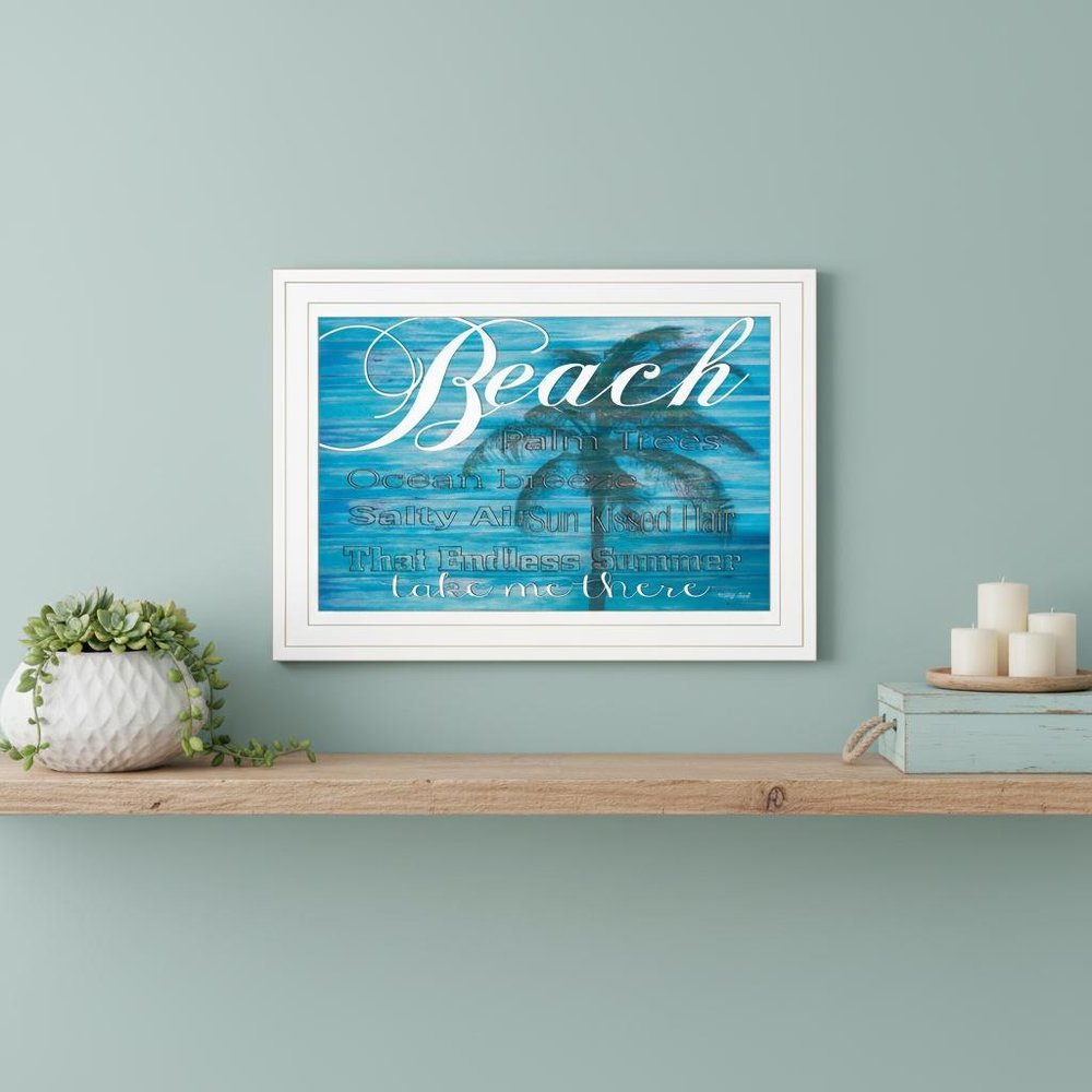 Take Me There Beach White Framed Print Wall Art — view 5