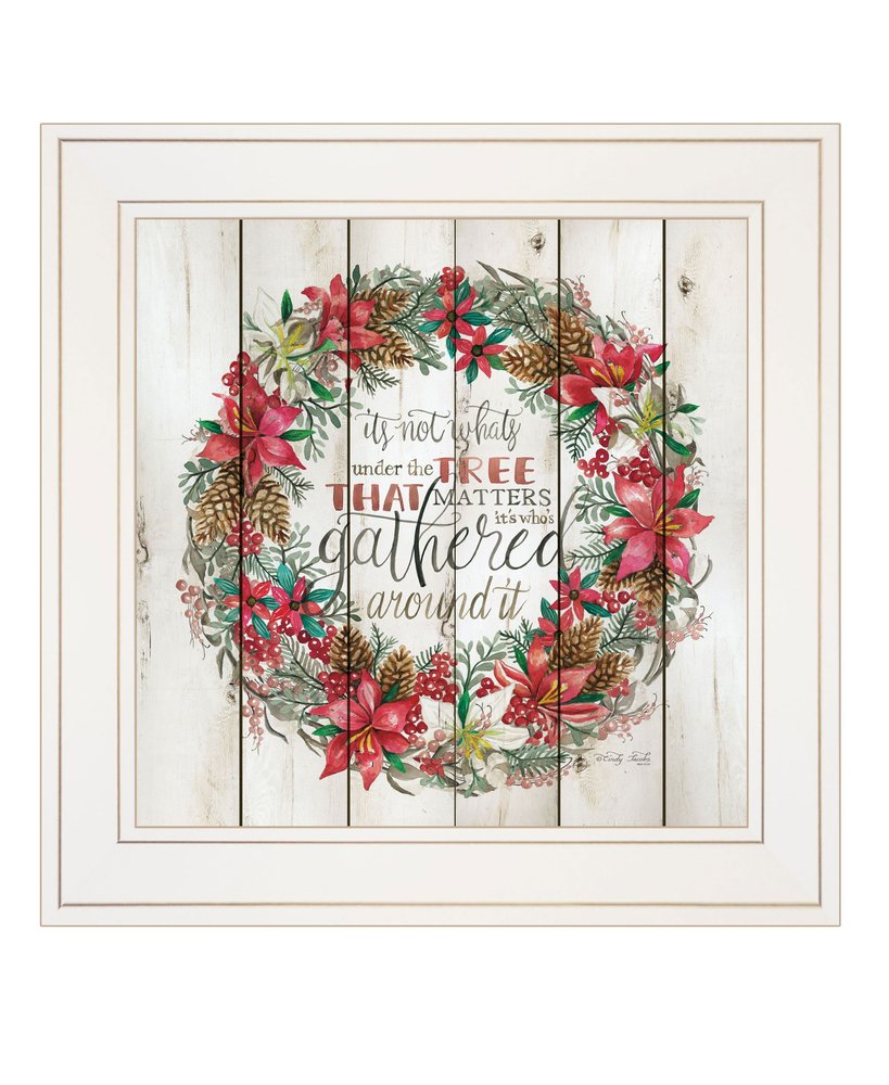 Gathered Around the Tree 1 White Framed Print Wall Art — view 1