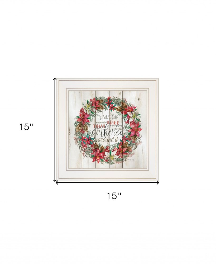 Gathered Around the Tree 1 White Framed Print Wall Art — view 3