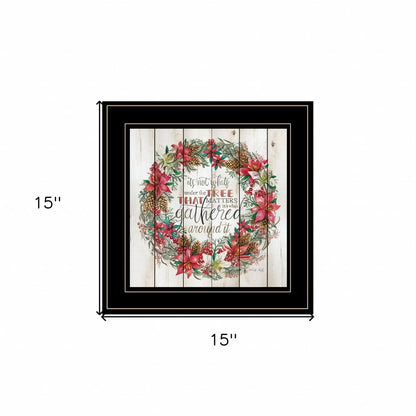 Gathered Around the Tree 2 Black Framed Print Wall Art