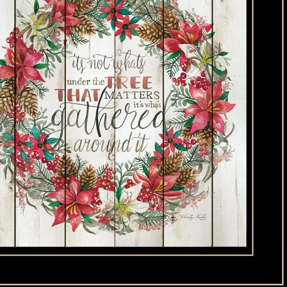 Gathered Around the Tree 2 Black Framed Print Wall Art — view 3