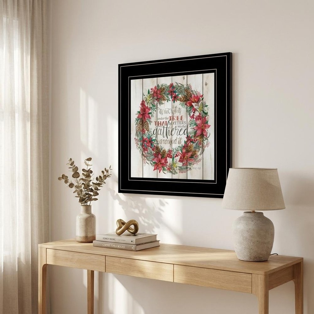 Gathered Around the Tree 2 Black Framed Print Wall Art — view 4