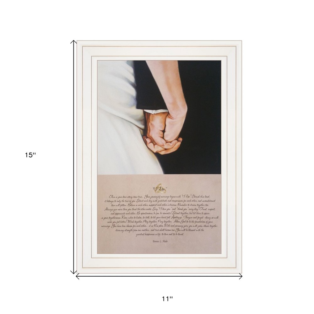 I DO 1 White Framed Print Wall Art — view 3
