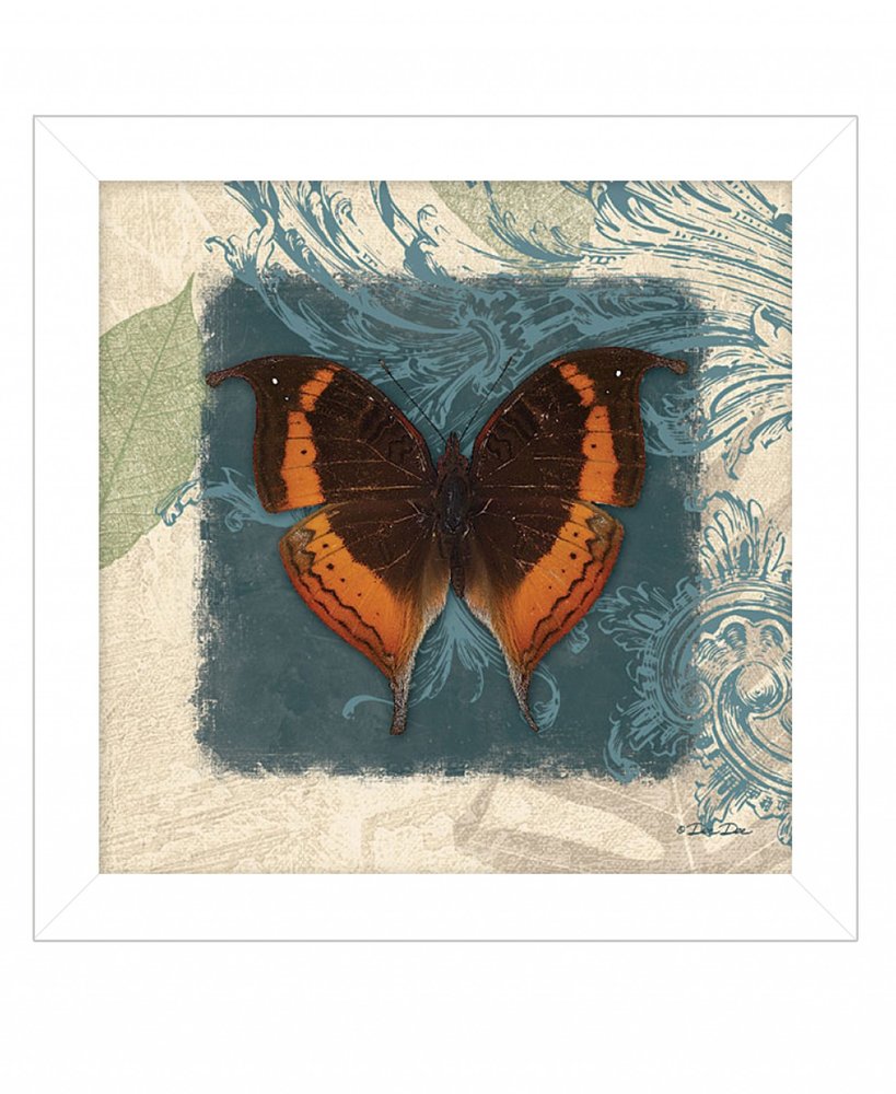 Swirl Butterfly II White Framed Print Wall Art — view 1