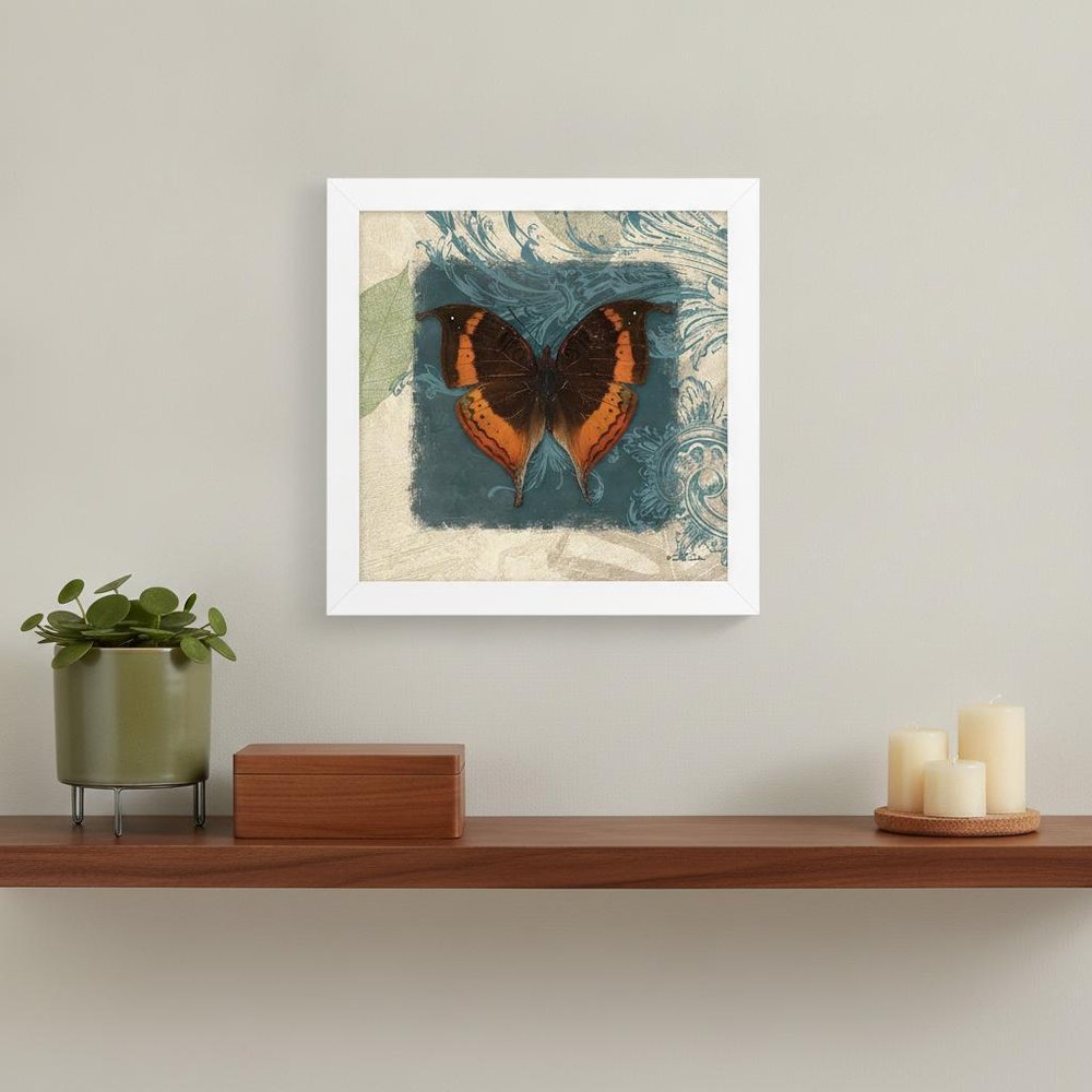 Swirl Butterfly II White Framed Print Wall Art — view 5