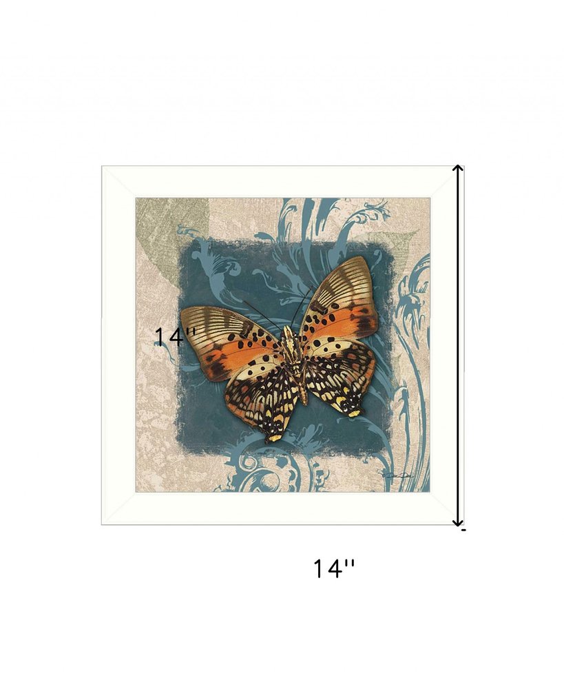 Swirl Butterfly III White Framed Print Wall Art — view 2
