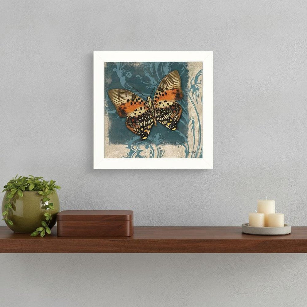 Swirl Butterfly III White Framed Print Wall Art — view 4