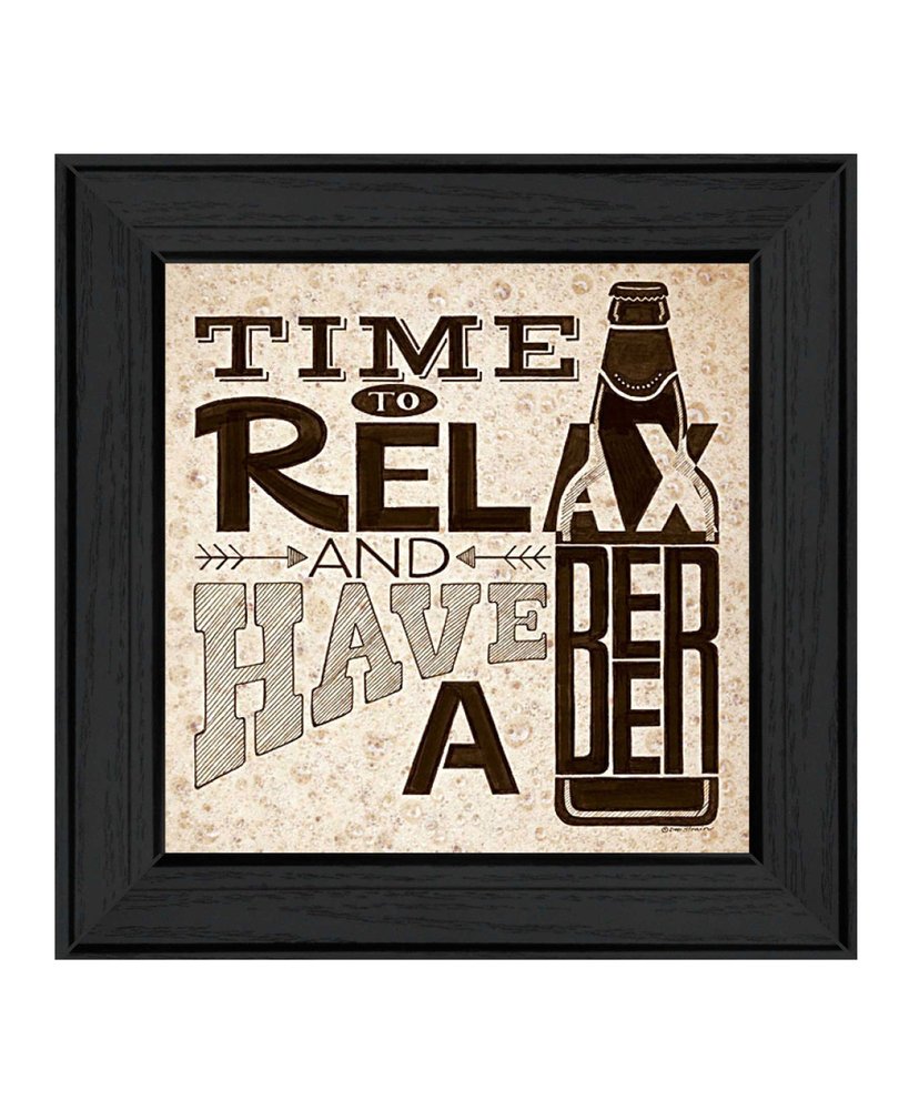 BeerTime to Relax Black Framed Print Wall Art — view 1