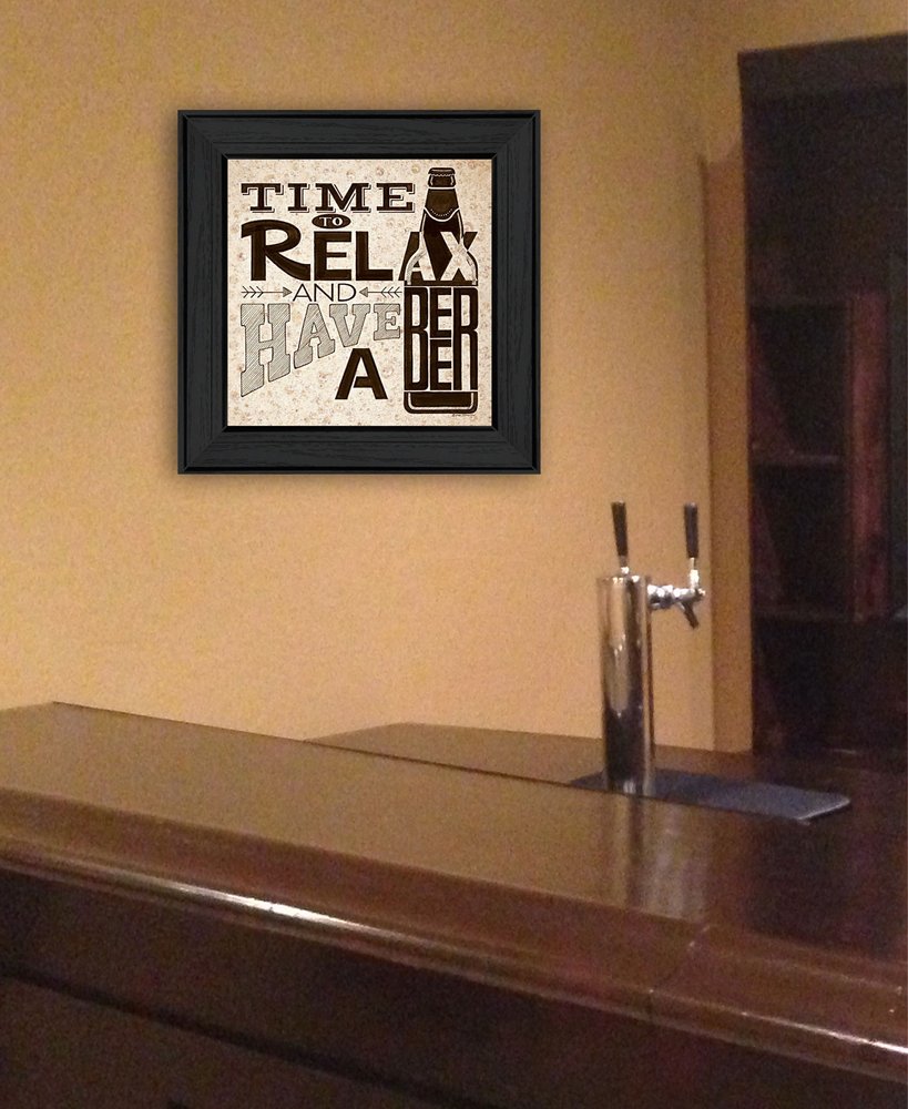 BeerTime to Relax Black Framed Print Wall Art — view 2