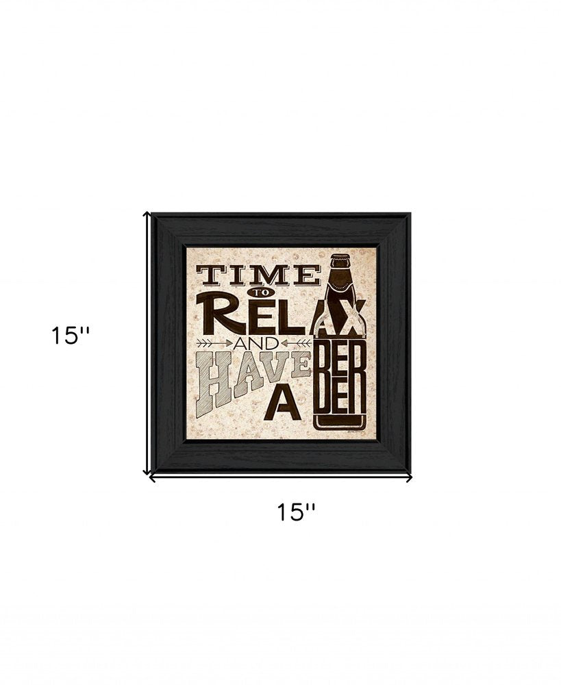 BeerTime to Relax Black Framed Print Wall Art — view 3