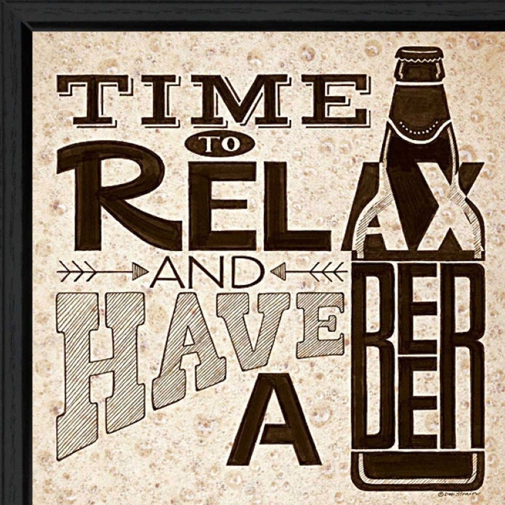 BeerTime to Relax Black Framed Print Wall Art — view 4