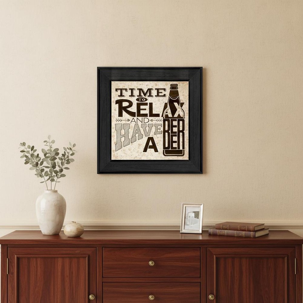 BeerTime to Relax Black Framed Print Wall Art — view 5