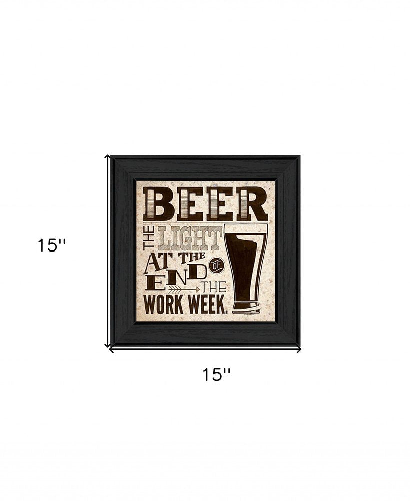 Beer Work Week Black Framed Print Wall Art — view 3