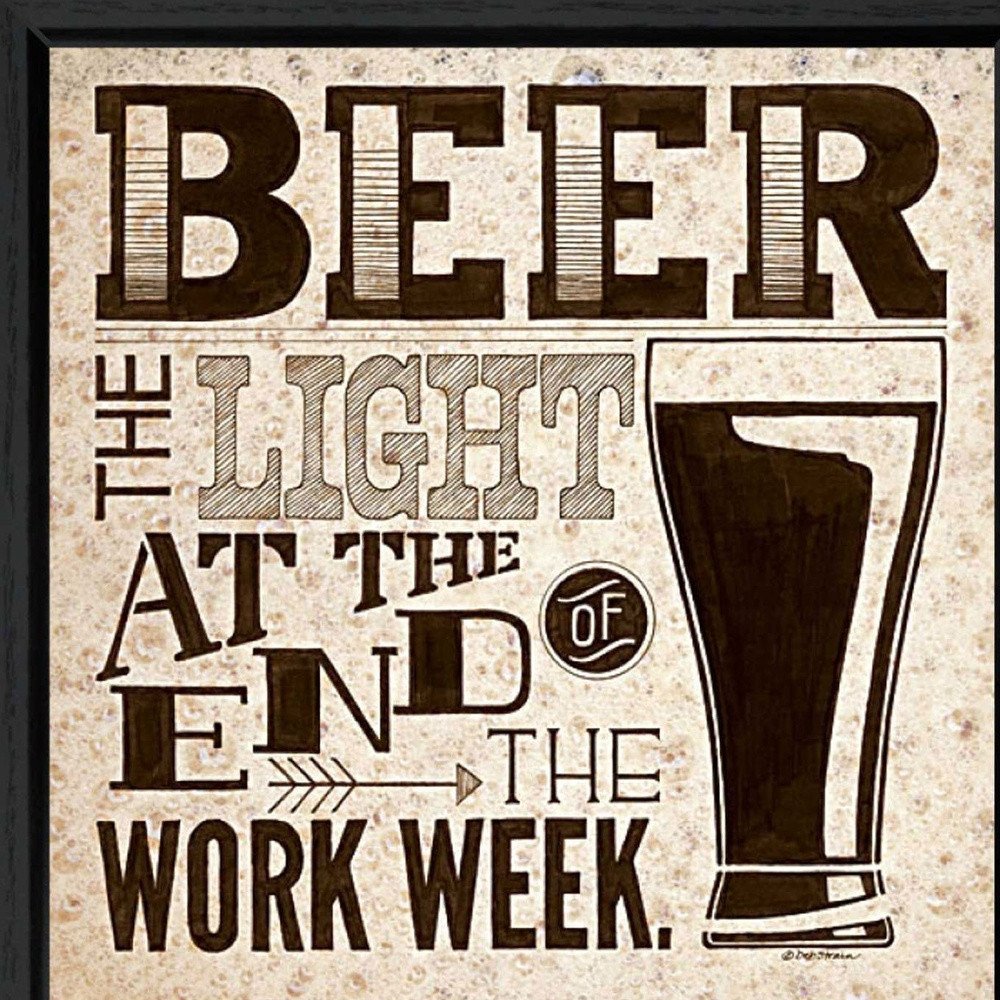 Beer Work Week Black Framed Print Wall Art — view 4