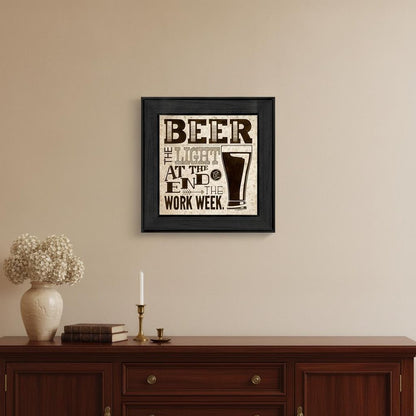 Beer Work Week Black Framed Print Wall Art