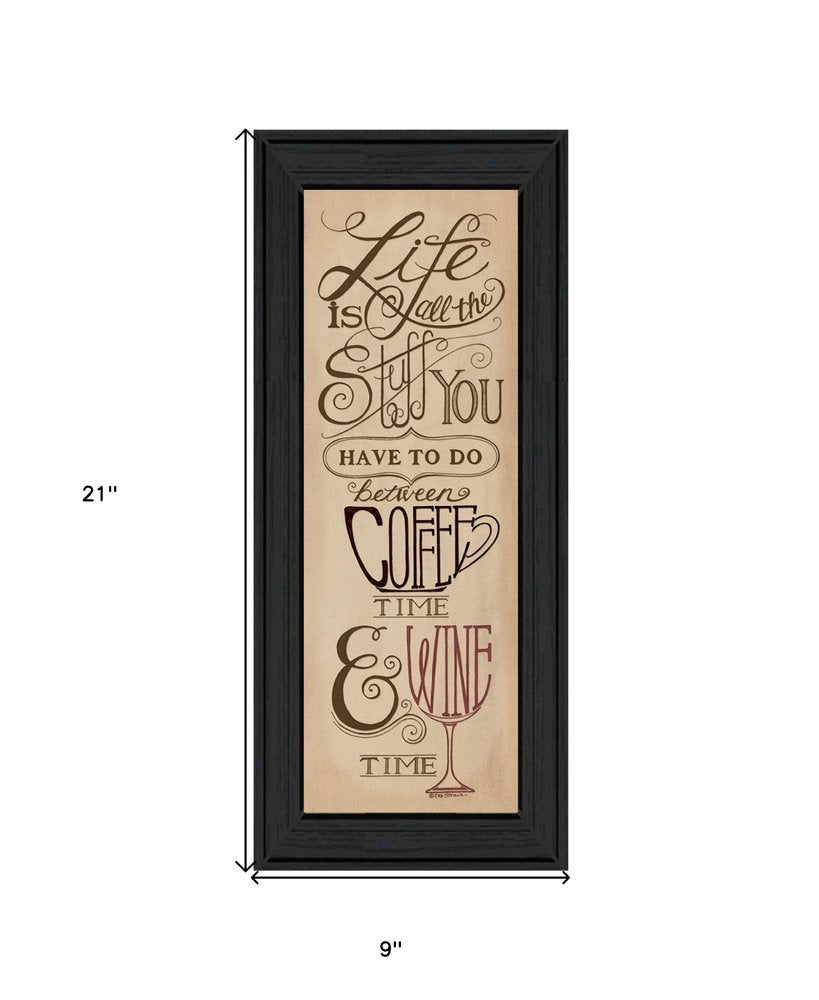 Coffee and Wine Time Black Framed Print Wall Art — view 2
