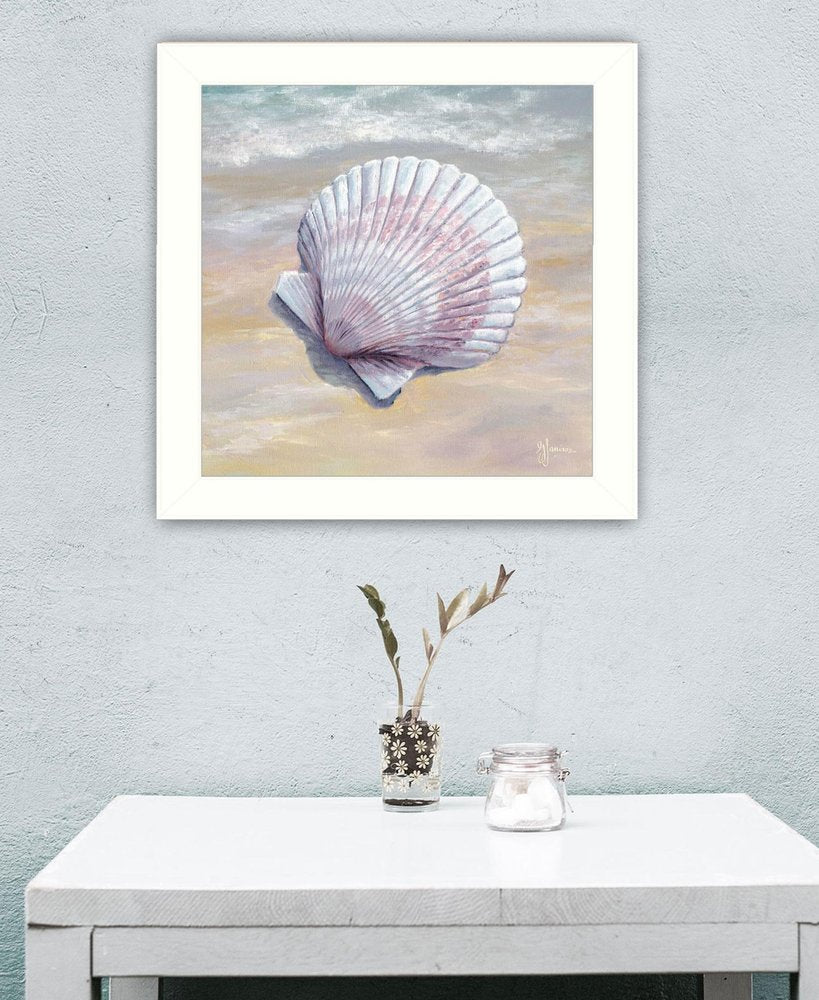 Scallop White Framed Print Wall Art — view 3