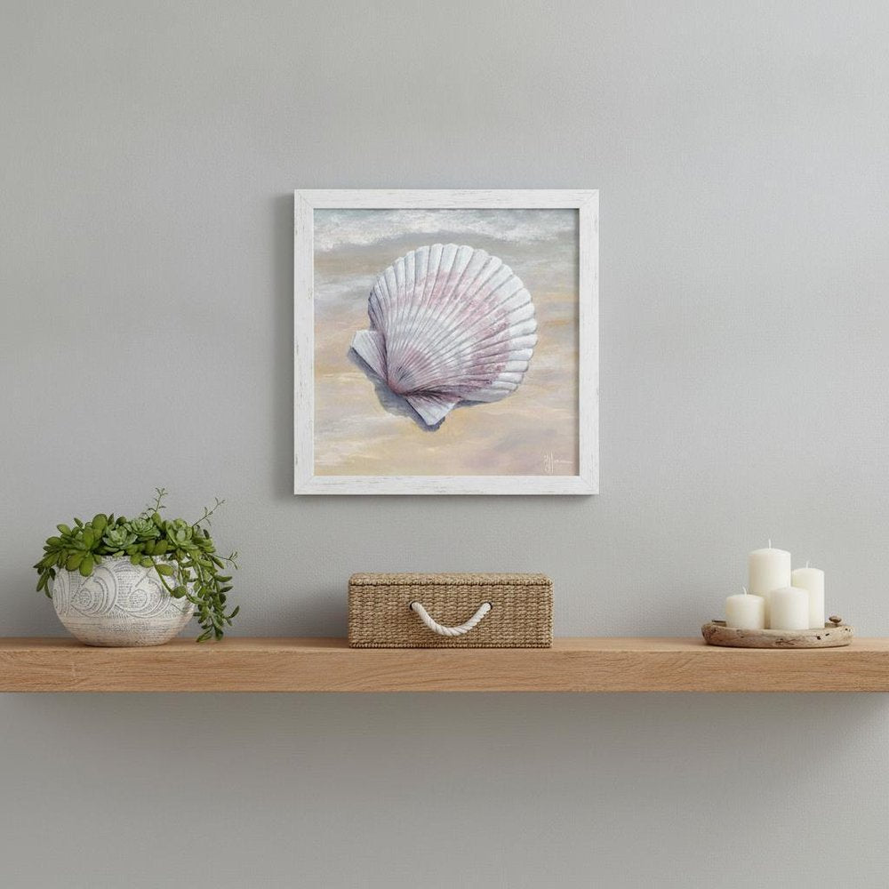 Scallop White Framed Print Wall Art — view 10