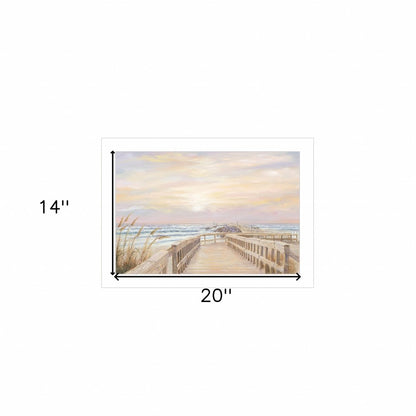 Ponce Inlet Jetty Sunrise 1 White Framed Print Wall Art
