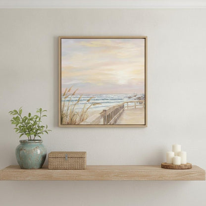 Ponce Inlet Jetty Sunrise 1 White Framed Print Wall Art