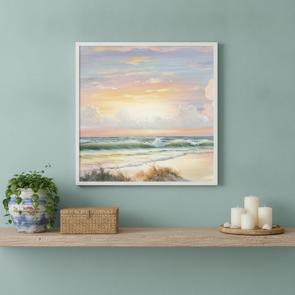 Golden Sunset on Crystal Cove 3 White Framed Print Wall Art HomeRoots