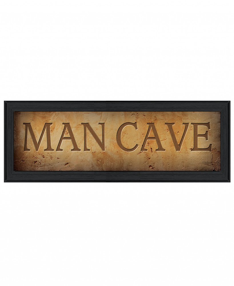9" x 21" Man Cave Black Framed Print Wall Art HomeRoots