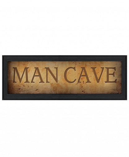 9" x 21" Man Cave Black Framed Print Wall Art HomeRoots