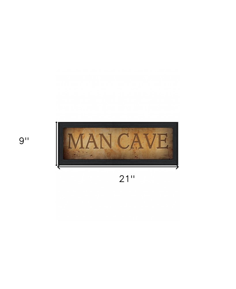 9" x 21" Man Cave Black Framed Print Wall Art — view 4