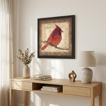 Male Cardinal 2 Black Framed Print Wall Art HomeRoots