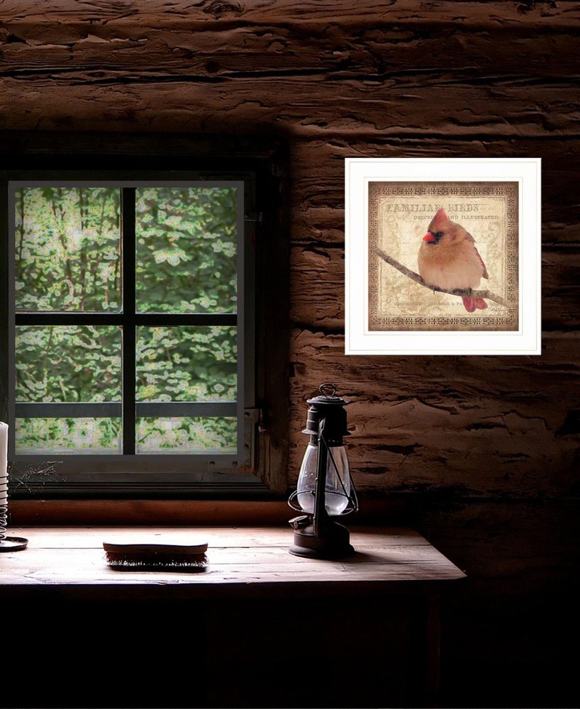 Female Cardinal 1 White Framed Print Wall Art — view 2
