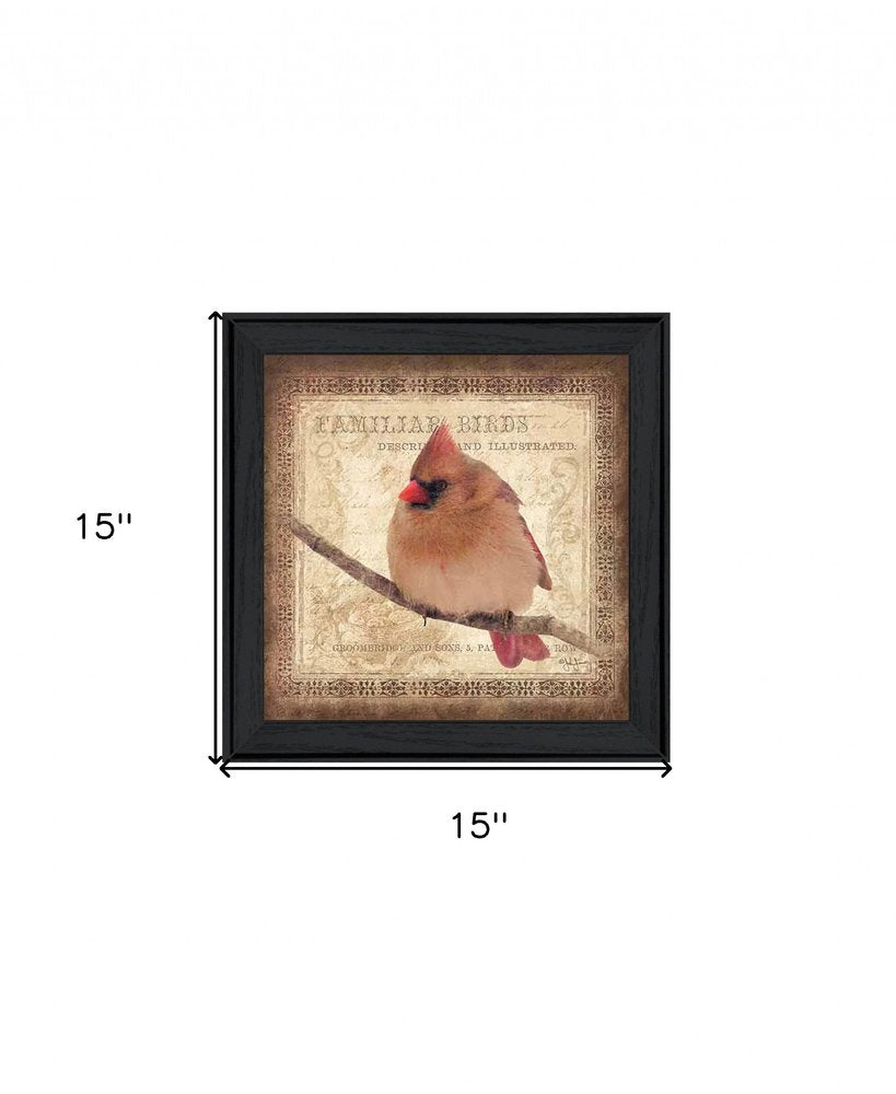 Female Cardinal 2 Black Framed Print Wall Art — view 2