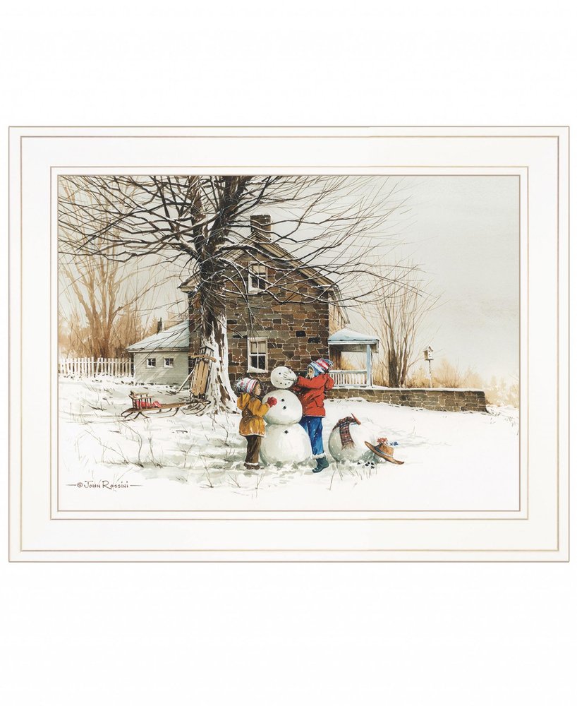 The Joy of Snow 2 White Framed Print Wall Art — view 1