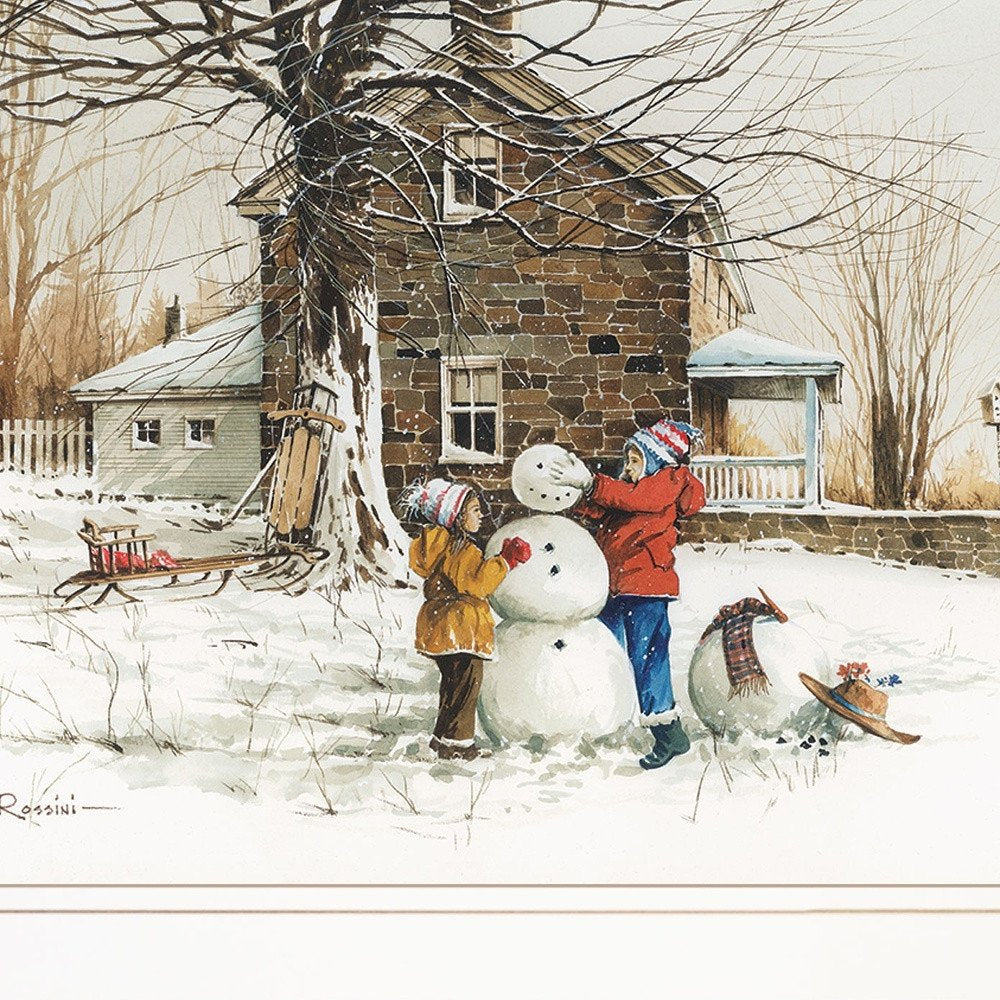 The Joy of Snow 2 White Framed Print Wall Art — view 3