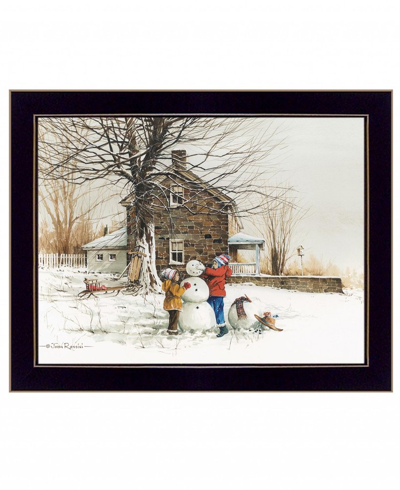 The Joy of Snow 3 Black Framed Print Wall Art HomeRoots