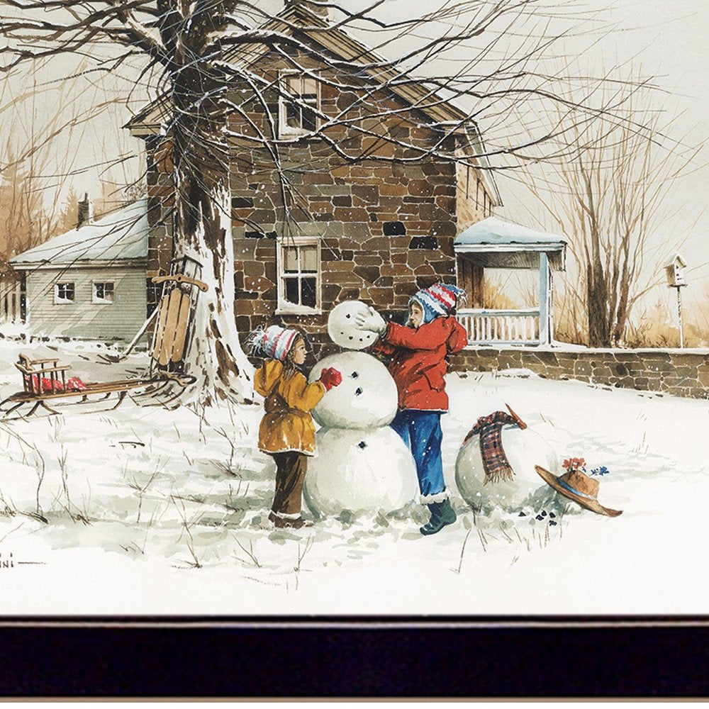 The Joy of Snow 3 Black Framed Print Wall Art HomeRoots
