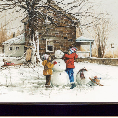 The Joy of Snow 3 Black Framed Print Wall Art HomeRoots