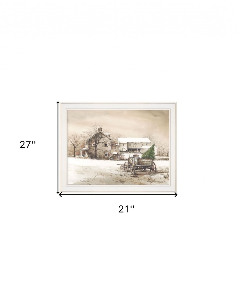 Bringing Home the Tree 2 White Framed Print Wall Art HomeRoots