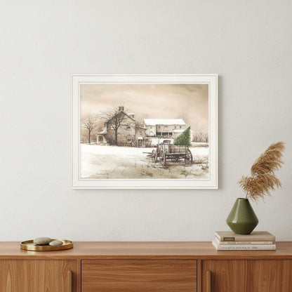 Bringing Home the Tree 2 White Framed Print Wall Art HomeRoots