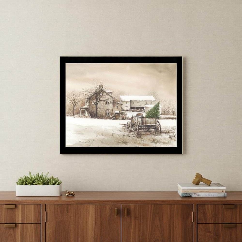 Bringing Home the Tree 3 Black Framed Print Wall Art HomeRoots
