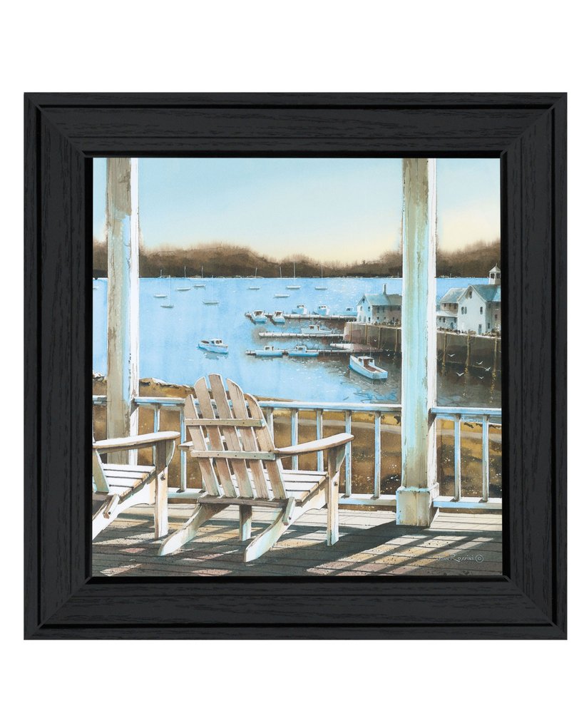 Harbor View 1 Black Framed Print Wall Art — view 2