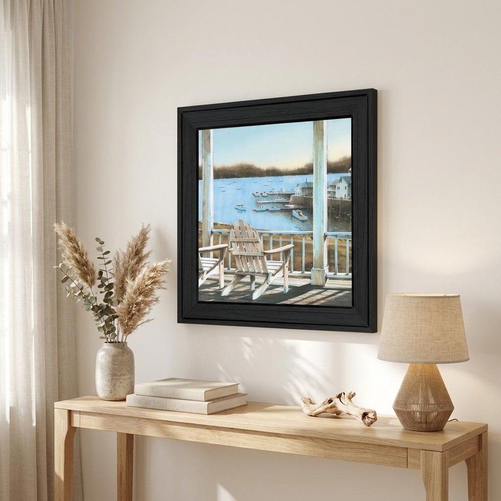 Harbor View 1 Black Framed Print Wall Art — view 5