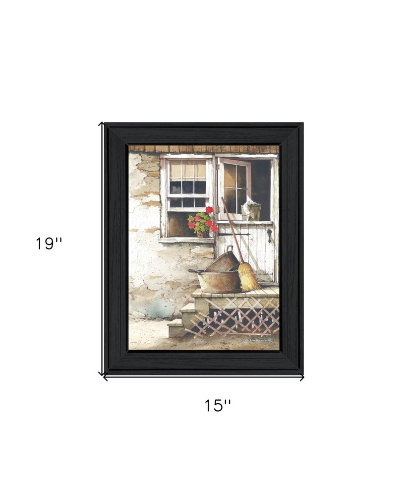 Cleaning Day Black Framed Print Bathroom Wall Art — view 4